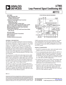 LC MOS Loop-Powered Signal Conditioning ADC AD7713