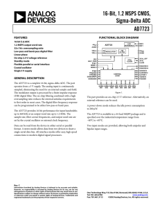 16-Bit, 1.2 MSPS CMOS, Sigma-Delta ADC AD7723