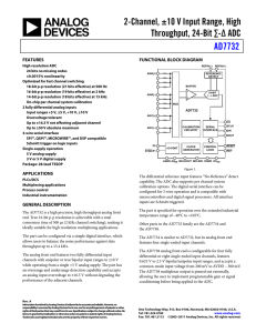 AD7732 2-Channel, ±10 V Input Range, High Throughput, 24-Bit ∑-Δ ADC