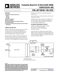 Evaluation Board for 24-Bit,8.5mW,109dB, 128/64/32kSPs ADC EVAL-AD7766/66-1/66-2EDZ Preliminary Technical Data