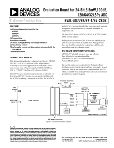 Evaluation Board for 24-Bit,8.5mW,109dB, 128/64/32kSPs ADC EVAL-AD7767/67-1/67-2EDZ Preliminary Technical Data