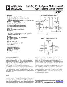 Read-Only, Pin Configured 24-Bit with Excitation Current Sources AD7783 -