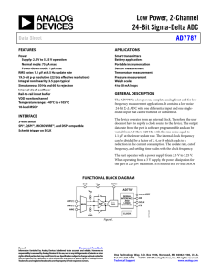 Low Power, 2-Channel 24-Bit Sigma-Delta ADC AD7787 Data Sheet
