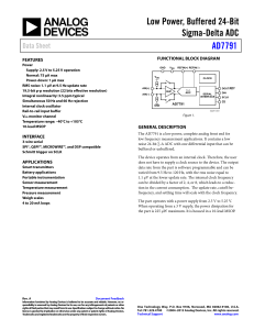 Low Power, Buffered 24-Bit Sigma-Delta ADC AD7791 Data Sheet