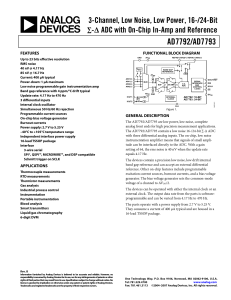 AD7792/AD7793 3-Channel, Low Noise, Low Power, 16-/24-Bit ∑-Δ