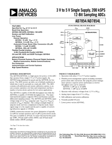 a 3 V to 5 V Single Supply, 200 kSPS AD7854/AD7854L