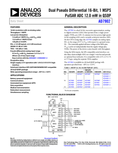 Dual Pseudo Differential 16-Bit, 1 MSPS AD7902 Data Sheet