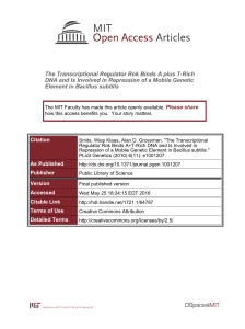 The Transcriptional Regulator Rok Binds A plus T-Rich