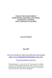 CHINA’S NUCLEAR FORCES: OPERATIONS, TRAINING, DOCTRINE, COMMAND, CONTROL, AND CAMPAIGN PLANNING