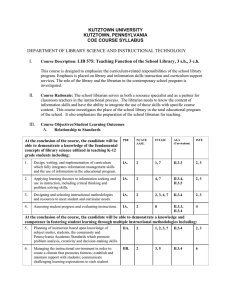 KUTZTOWN UNIVERSITY KUTZTOWN, PENNSYLVANIA COE COURSE SYLLABUS