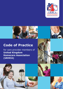 Code of Practice for care provider members of United Kingdom Homecare Association