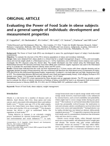 ORIGINAL ARTICLE Evaluating the Power of Food Scale in obese subjects
