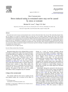 Stress-induced eating in restrained eaters may not be caused Short Communication