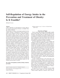 Self-Regulation of Energy Intake in the Prevention and Treatment of Obesity: