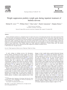 Weight suppression predicts weight gain during inpatient treatment of bulimia nervosa