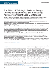 The Effect of Training in Reduced Energy