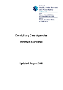 Domiciliary Care Agencies Minimum Standards Updated August 2011