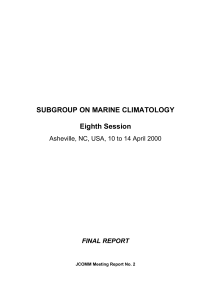 SUBGROUP ON MARINE CLIMATOLOGY Eighth Session FINAL REPORT