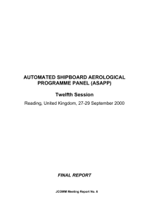 AUTOMATED SHIPBOARD AEROLOGICAL PROGRAMME PANEL (ASAPP) Twelfth Session