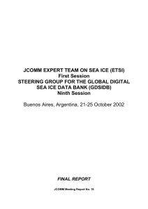 JCOMM EXPERT TEAM ON SEA ICE (ETSI) First Session