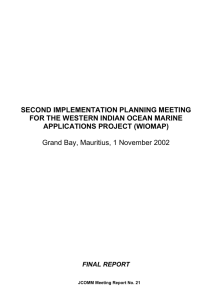 SECOND IMPLEMENTATION PLANNING MEETING FOR THE WESTERN INDIAN OCEAN MARINE