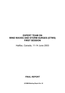EXPERT TEAM ON WIND WAVES AND STORM SURGES (ETWS) FIRST SESSION
