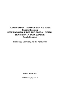 JCOMM EXPERT TEAM ON SEA ICE (ETSI) Second Session