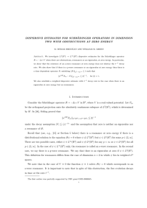 DISPERSIVE ESTIMATES FOR SCHR ¨ ODINGER OPERATORS IN DIMENSION