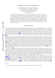 Relativity of pure states entanglement Karol ˙Zyczkowski and Ingemar Bengtsson