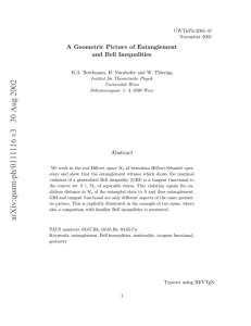 A Geometric Picture of Entanglement and Bell Inequalities Abstract UWThPh-2001-47