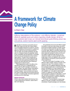 A Framework for Climate Change Policy