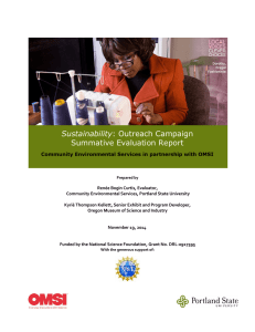 Sustainability Summative Evaluation Report Sub-title