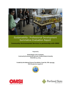 Sustainability: Summative Evaluation Report  Community Environmental Services in partnership with OMSI