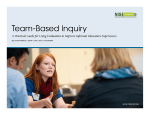 Team-Based Inquiry By Scott Pattison, Sarah Cohn, and Liz Kollmann www.nisenet.org