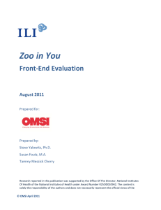 Zoo in You  Front-End Evaluation End Evaluation