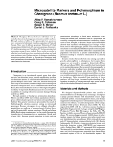 Microsatellite Markers and Polymorphism in Cheatgrass ( Bromus tectorum L.) Alisa P. Ramakrishnan