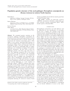 Population genetic structure of the seed pathogen Pyrenophora semeniperda on