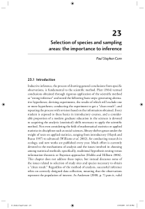23 Selection of species and sampling areas: the importance to inference