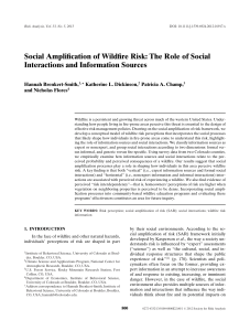 Social Amplification of Wildfire Risk: The Role of Social Hannah Brenkert-Smith,
