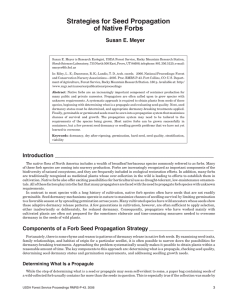 Strategies for Seed Propagation of Native Forbs Susan E. Meyer