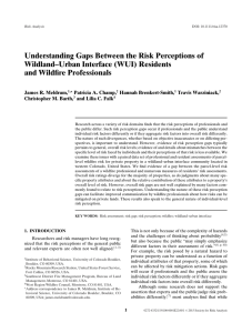 Understanding Gaps Between the Risk Perceptions of Wildland–Urban Interface (WUI) Residents