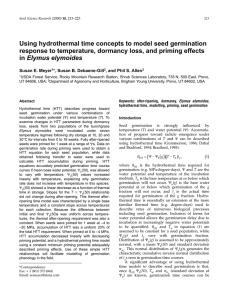 Using hydrothermal time concepts to model seed germination