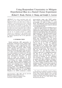 Using Respondent Uncertainty to Mitigate meta-analysis using only WTP studies.