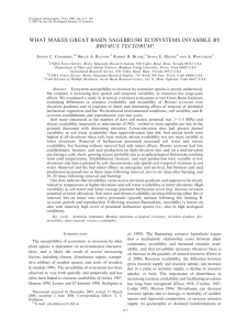 WHAT MAKES GREAT BASIN SAGEBRUSH ECOSYSTEMS INVASIBLE BY BROMUS TECTORUM ? J