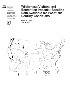 Wilderness Visitors and Recreation Impacts: Baseline Data Available for Twentieth Century Conditions