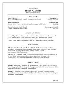 Shelby A. Arnold Curriculum Vitae