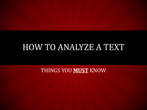 HOW TO ANALYZE A TEXT MUST