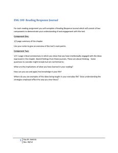 ENG 100  Reading Response Journal