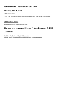 Homework and Class Work for ENG 100B Thursday, Dec. 6, 2012