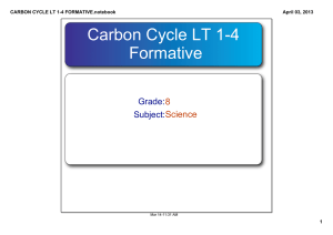 Carbon Cycle LT 1­4  Formative Grade: 8